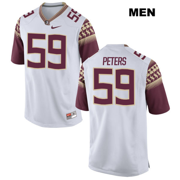Men's NCAA Nike Florida State Seminoles #59 Xavier Peters College White Stitched Authentic Football Jersey CDM8869WI